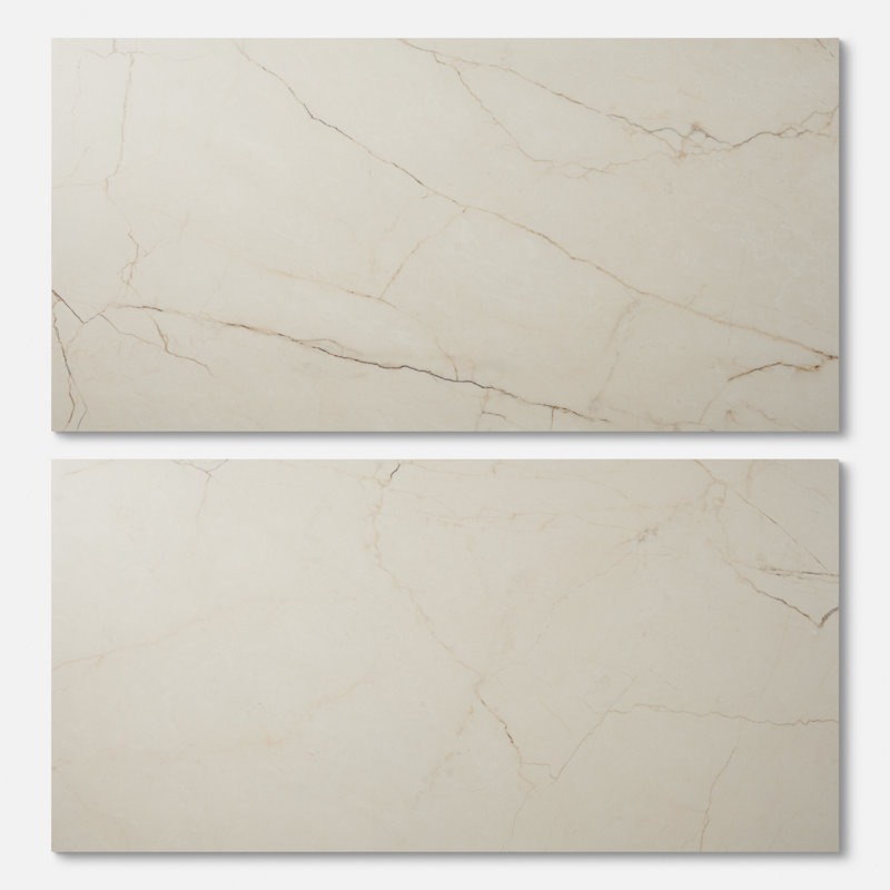 Marfino 24x48 Matte Marble Look Porcelain Tile, Avorio Beige