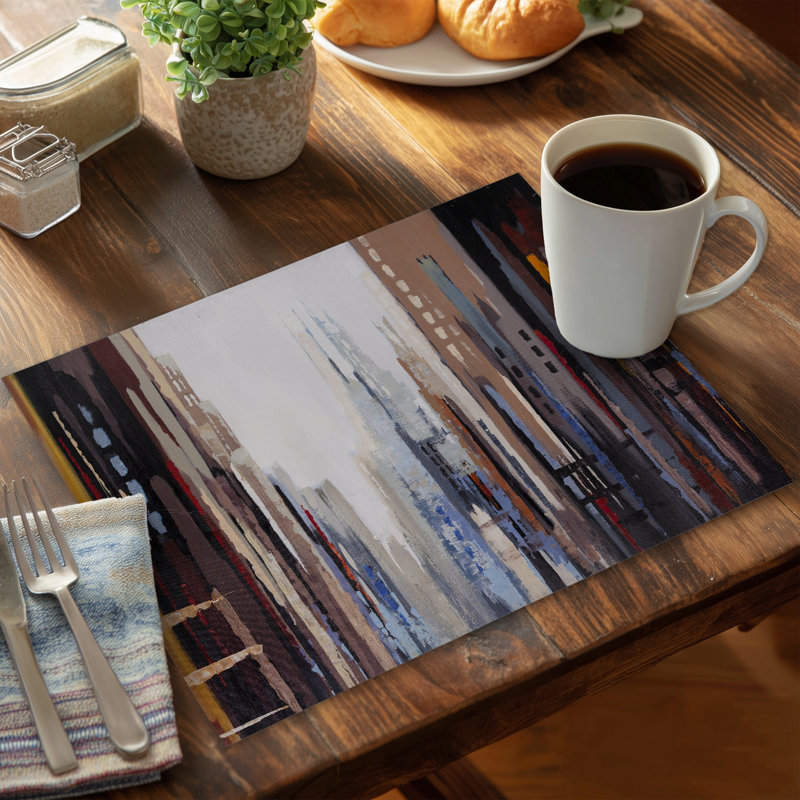 Abstract Buildings Polyester Placemat | Home Decor | Bedroom