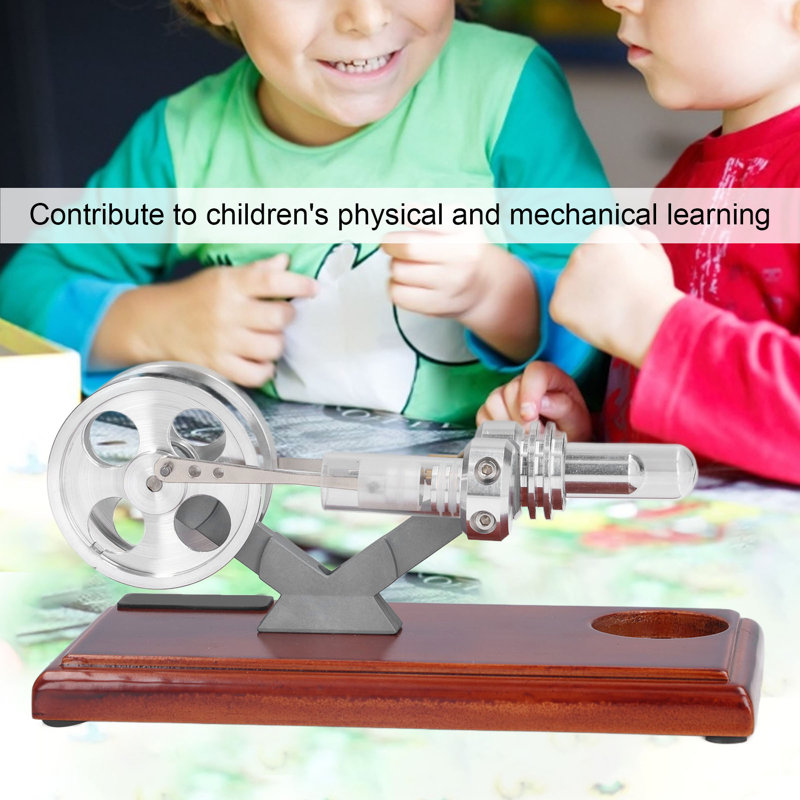 Jouet éducatif pour enfants en aluminium Stirling Engine Model, 7.87" H x 4.72" W x 4.33" D