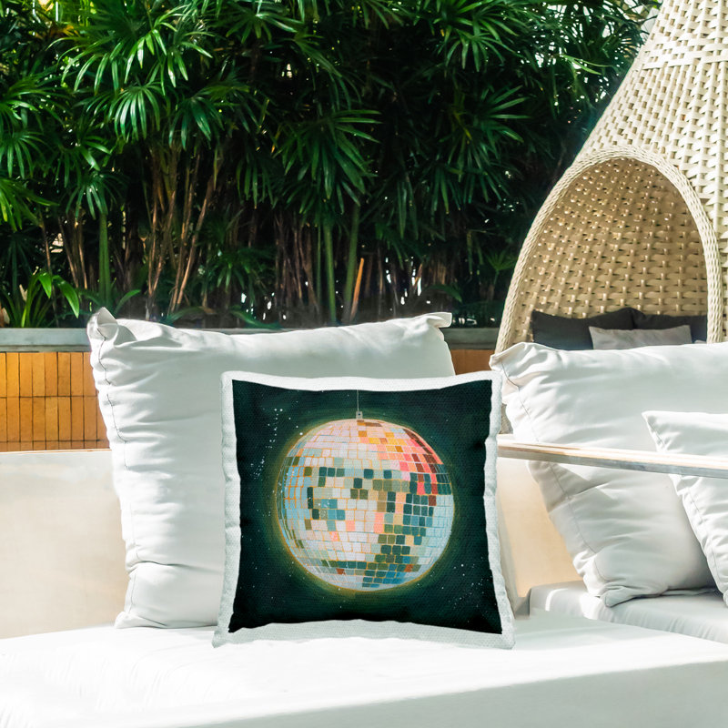Coussin extérieur Disco Ball in Space par Grace Popp