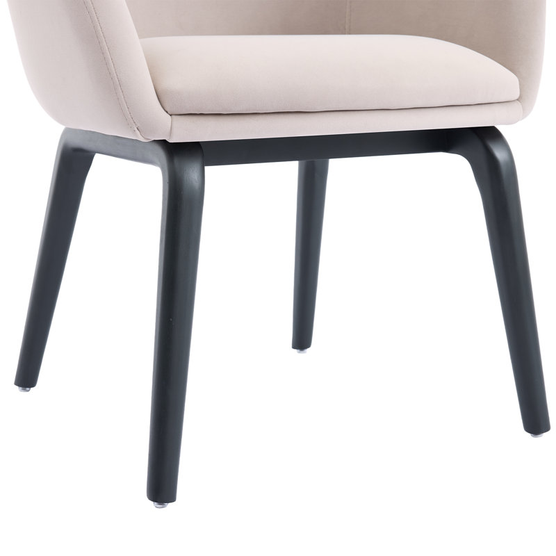 Belshire Black Effect Ash Wooden Frame Dining Chair, Cream