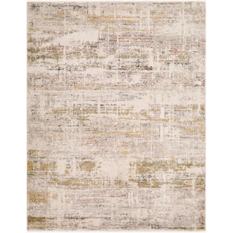 Lausanne Machine Woven, Rectangle 5'3" x 7', Ivory/Cream/Black/Brown/Green