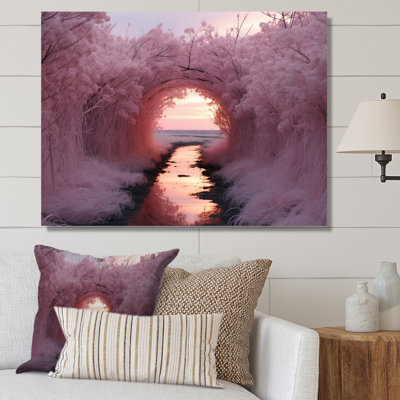 «Pink Floral Tunnel Tranquil Twilight», reproduction sur toile