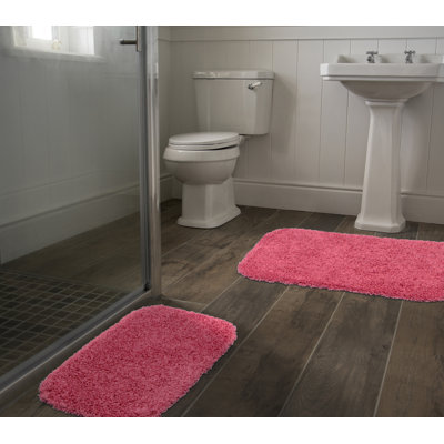 Frechette Nylon 2 Piece Bath Rug Set with Non-Slip Backing