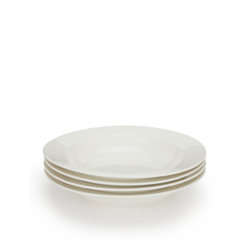 Waterside Professional Alumina White Porcelain Classic Rim Pasta Bowls
