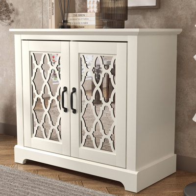 Chessani 32'' Tall 2 Door Mirrored Accent Cabinet