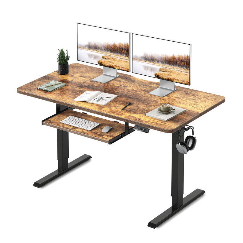 Iya Adjustable Metal Base Standing Desk, 46'' H x 55'' W x 24'' D