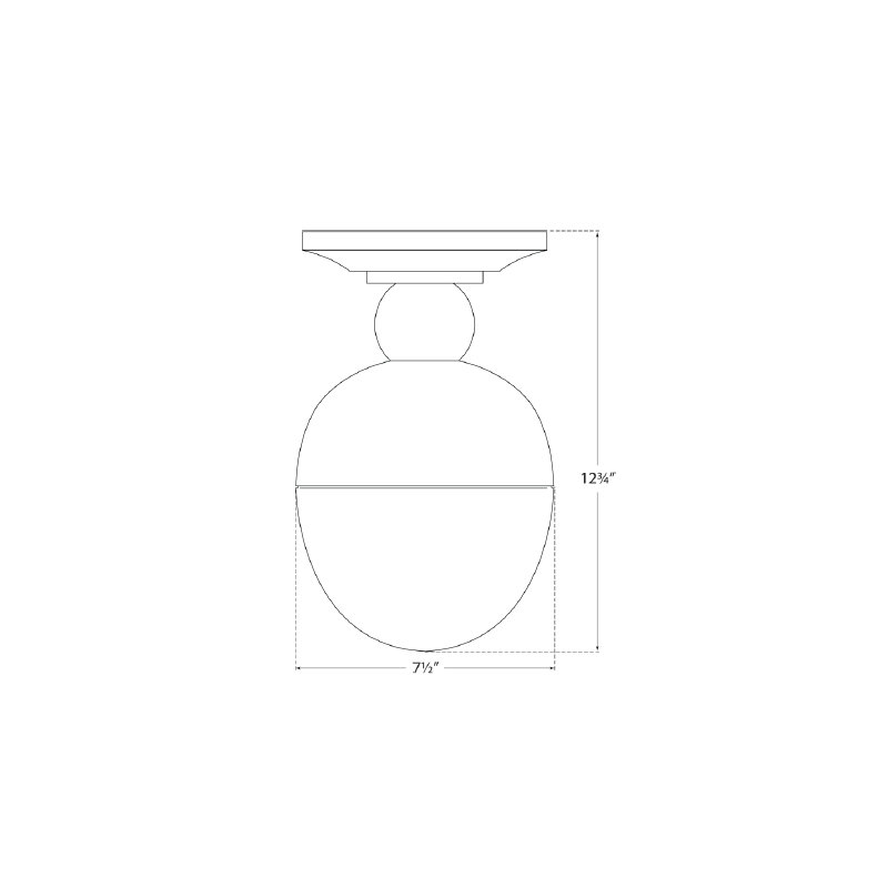 Thomas O'Brien Clark Flush Mount, Bronze