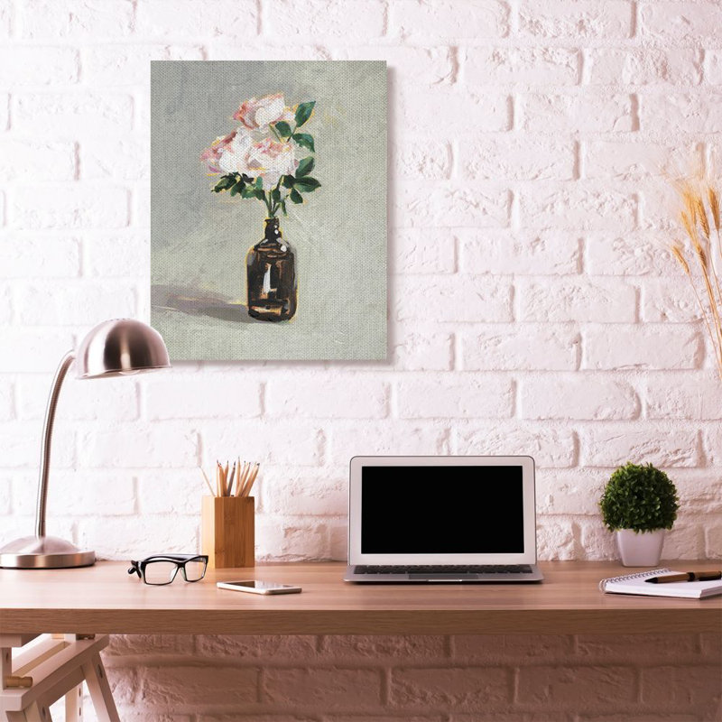 «Flower Jar Paint», impression sur toile, Toile tendue, H 40 po x l 30 po