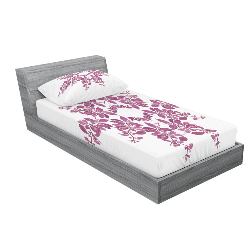 Microfiber Floral Sheet Set, Twin XL Sheet Set + Fitted Sheet + 1 Pillowcase