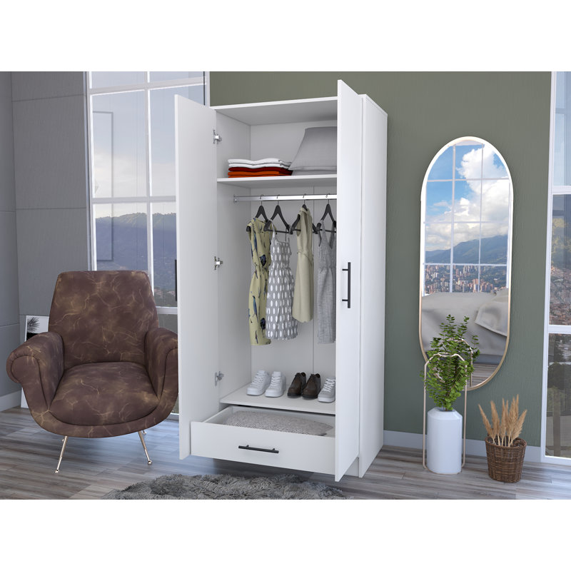 Commode combinée 71 po à deux portes et tiroir simple 71 po, Blanc