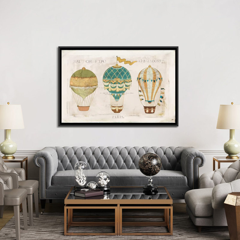 « balloon expo i », reproduction d’impression sur toile tendue, H 40 po x l 60 po x P 1,5 po, Toile avec cadre noir