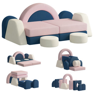 Canapé modulaire pour tout-petits - Canapé convertible pour enfants, espace de jeu confortable et durable pour deux tout-petits