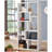Multiple Geometric Rectangular 10-Shelf Bookcase In White-1609352251-1609352248
