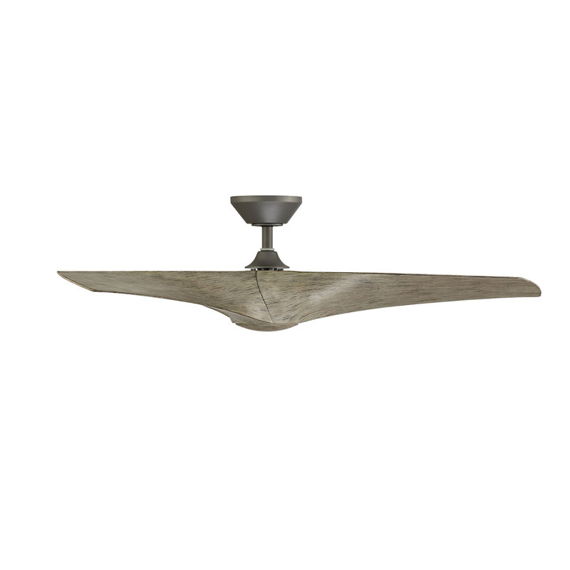 Zephyr 3 - Blade Outdoor/Indoor Smart Ceiling Fan with Light Kit And Remote Control Included, Graphite With Weathered Gray