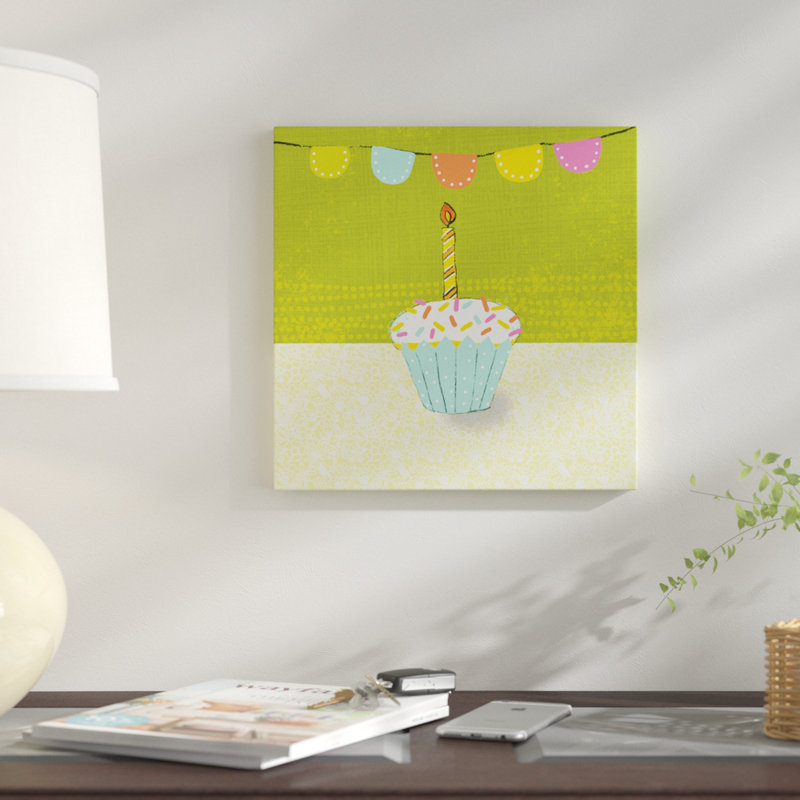 « rétro birthday iii », reproduction d’impression sur toile tendue, H 26 po x l 26 po x P 1,5 po, Toile tendue, Pas de tapis