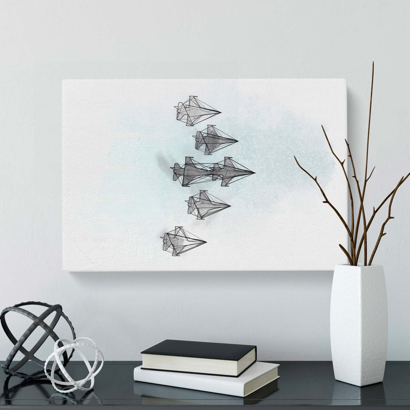 U.S. Air Force Thunderbird Jets in Abstract - Wrapped Canvas, 60cm H x 91cm W x 3cm D