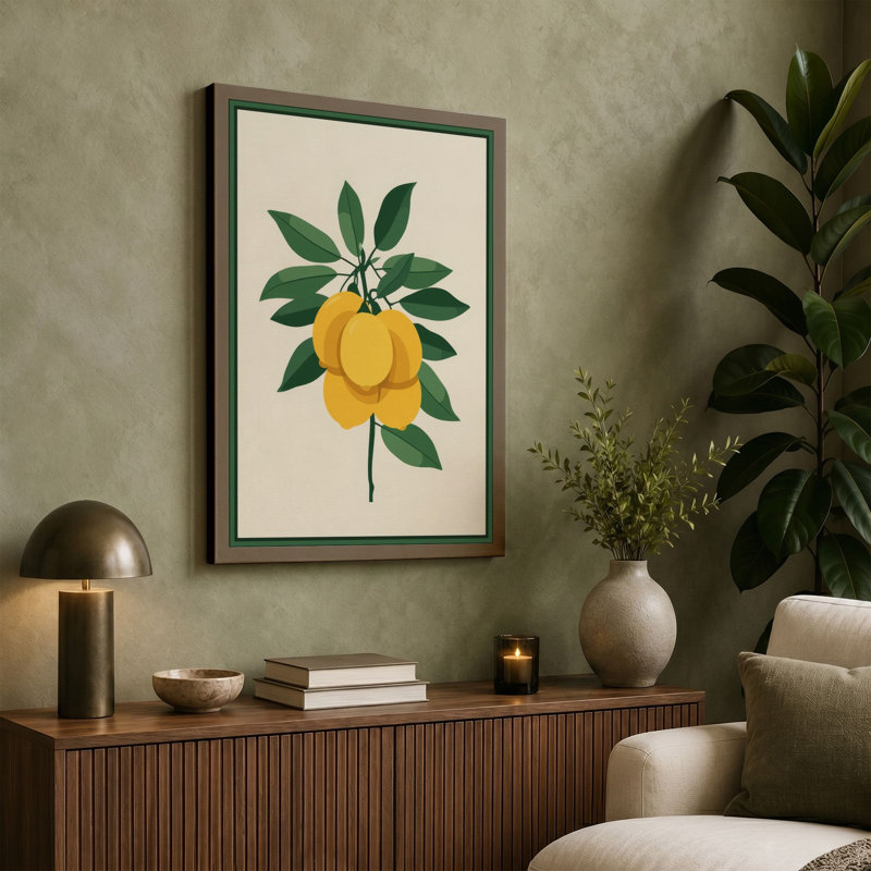 Lemon Study Botanical - Wrapped Canvas, White Border, 30x20 - 76.2 x 50.8 cm