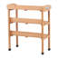 Table de rempotage brune à 3 niveaux 30 x 14,535,5 avec plateau en bois massif et en métal, banc de travail extérieur pour garage, crochets équipés, pieds réglables, table à installation rapide et facile 30,5l 14,6w 35,5h