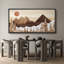 «Western Wood Effect Landscape Rustic Peaks Sunrise Over The Mountains», reproduction d'art sur toile-111176784-96074556