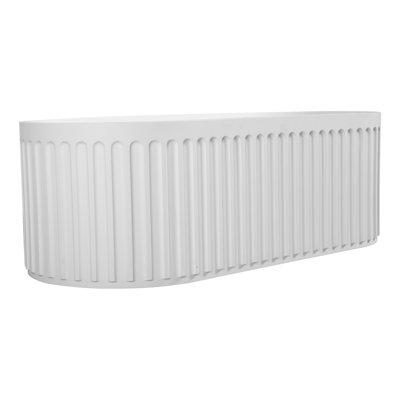 Baignoire autoportante à surface solide, baignoire de trempage autoportante en résine d'ingénierie de luxe avec trop-plein et bonde escamotable certifiée cUPC, blanc mat 23S13-67