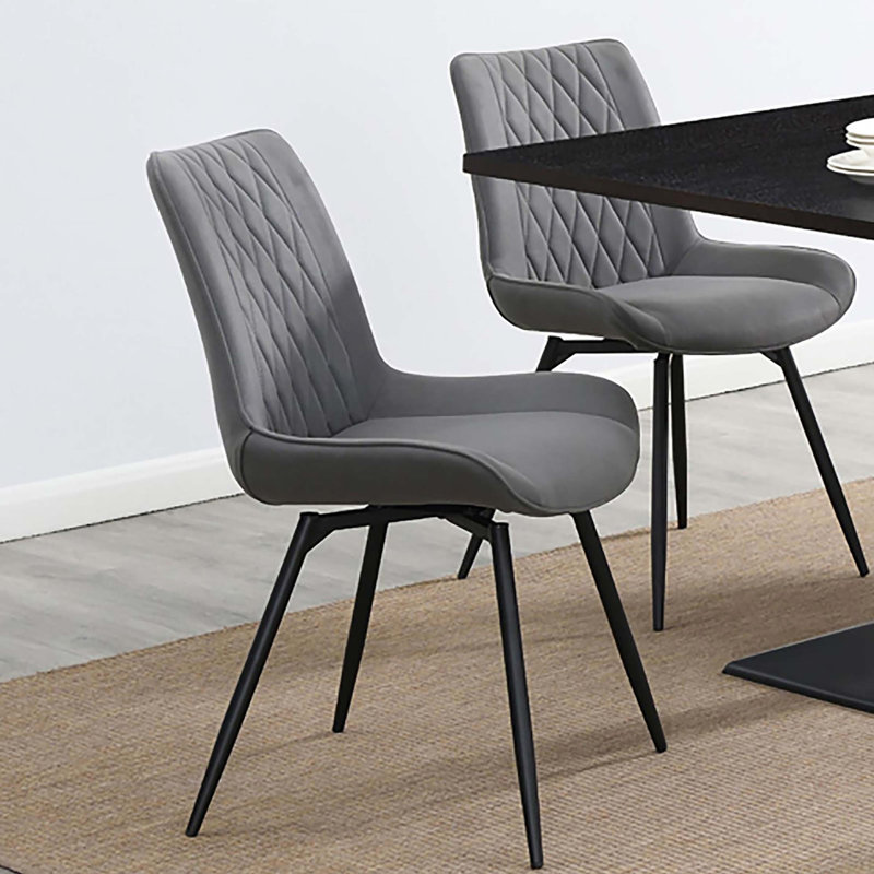 Ensemble de 2 chaises capitonnées pivotantes