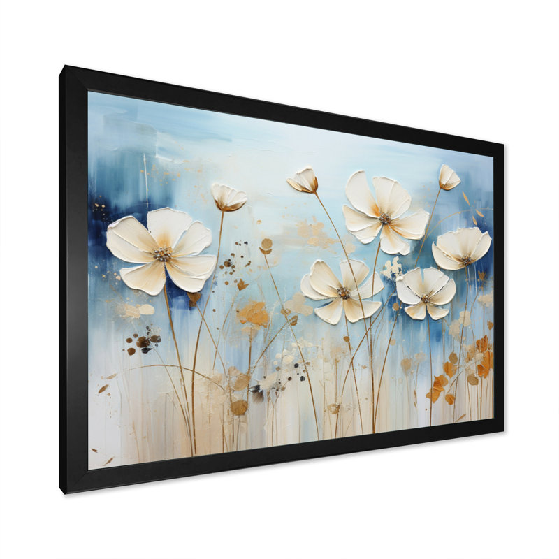 Collage de prairie sur toile, H 30 po x l 40 po x P 1,5 po, Cadre simple noir
