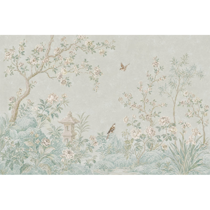 Papier peint de jardin chinois Chinoiserie, 100"x96", Peler et coller