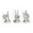 Silver Polystone Hands Decorative Sculpture, Set of 3 7", 7", 6"H-1281237372