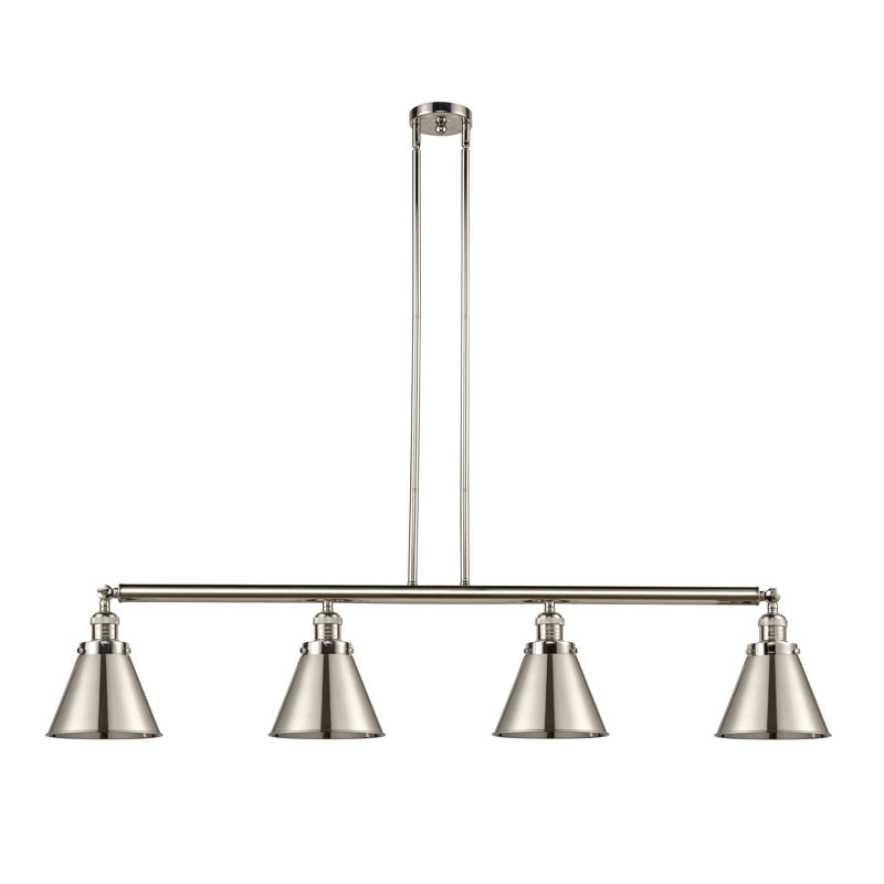 Luminaire suspendu pour îlot de cuisine 4 lumières Leija, DEL, Chrome poli, Chrome poli