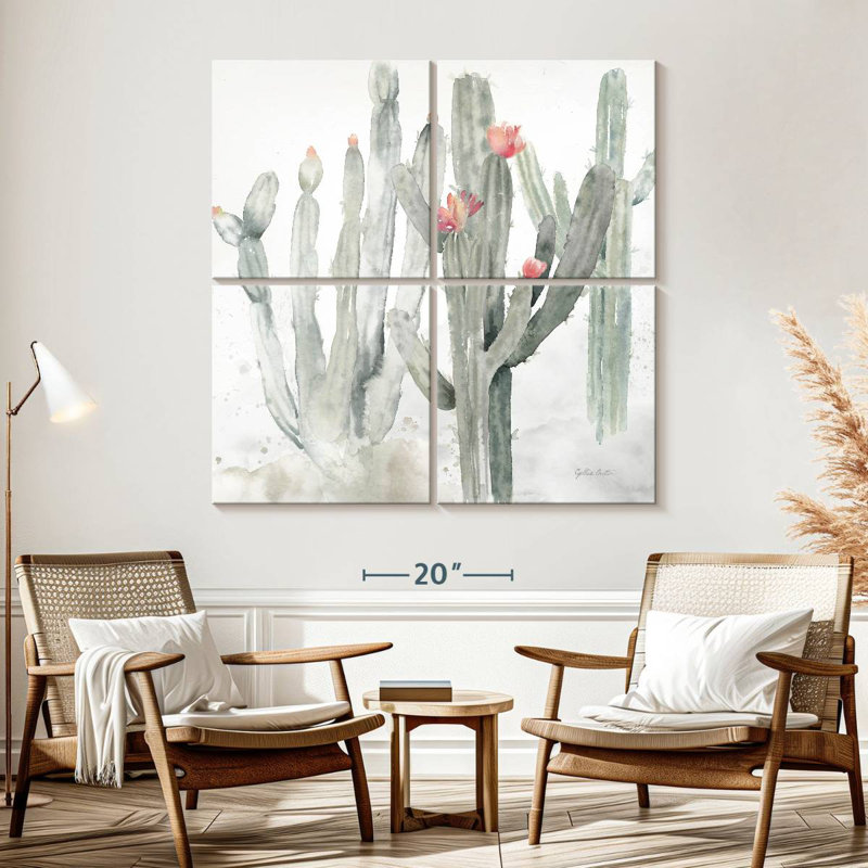 Harnek Cactus Garden Gray Blush II, 57" H x 57" W