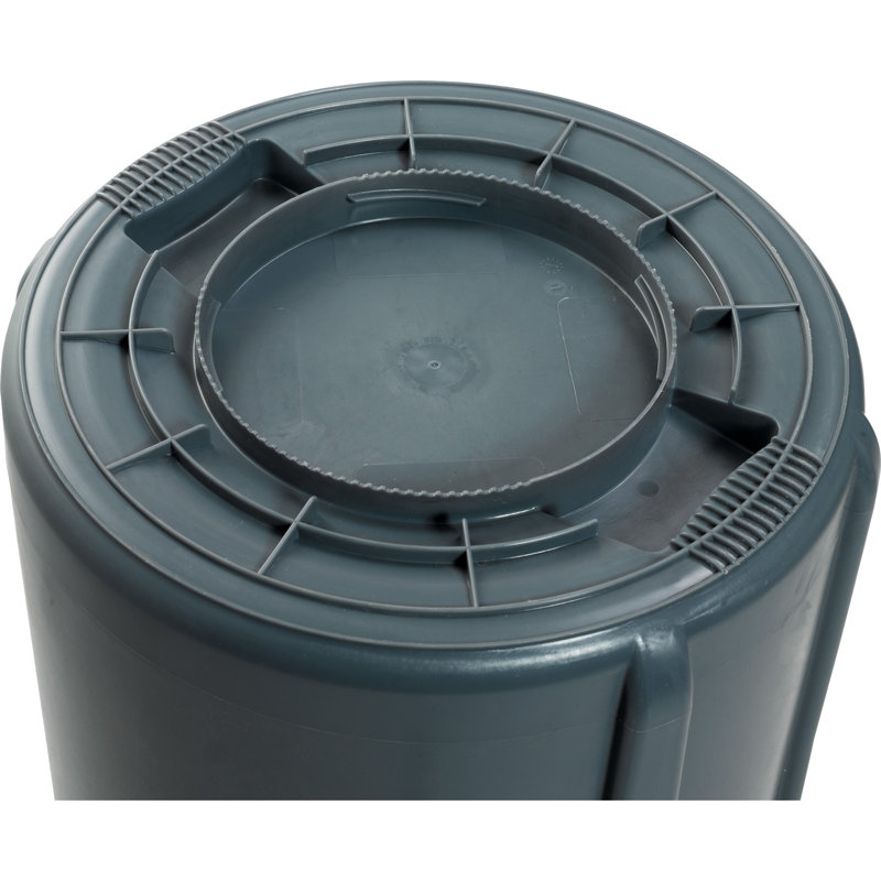 Poubelle à rebord ronde de 44 gallons Rubbermaid, Gris