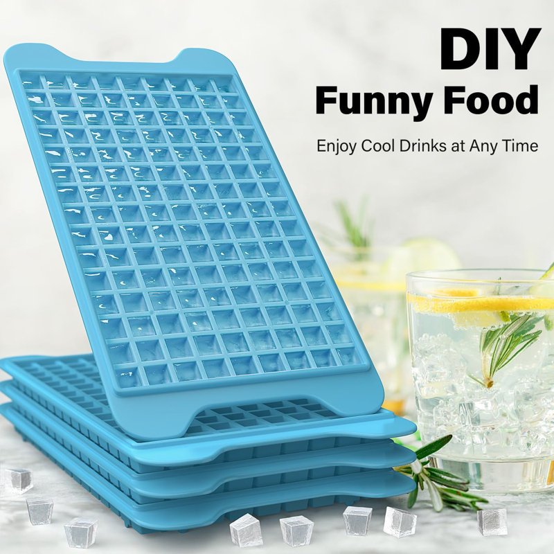 Mini Ice Cube Tray For Freezer:  Small Ice Trays For Freezer With Bin - 135×4PCS Easy Release Nugget Ice Tray - Crushed Ice Tray With Ice Container