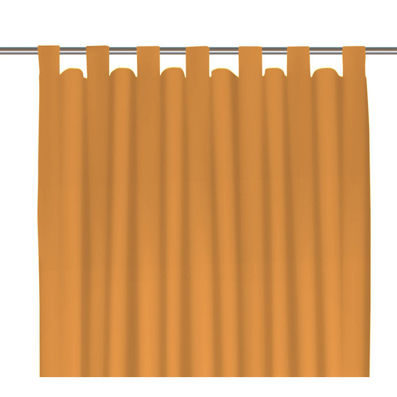 Polyester Blackout Tab Top Curtain Panel, 142cm Width x 345cm Drop, Orange