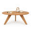 Table basse ronde en bois de chêne massif Petra - Table basse Mid-Century moderne fabriquée à la main-1252714200