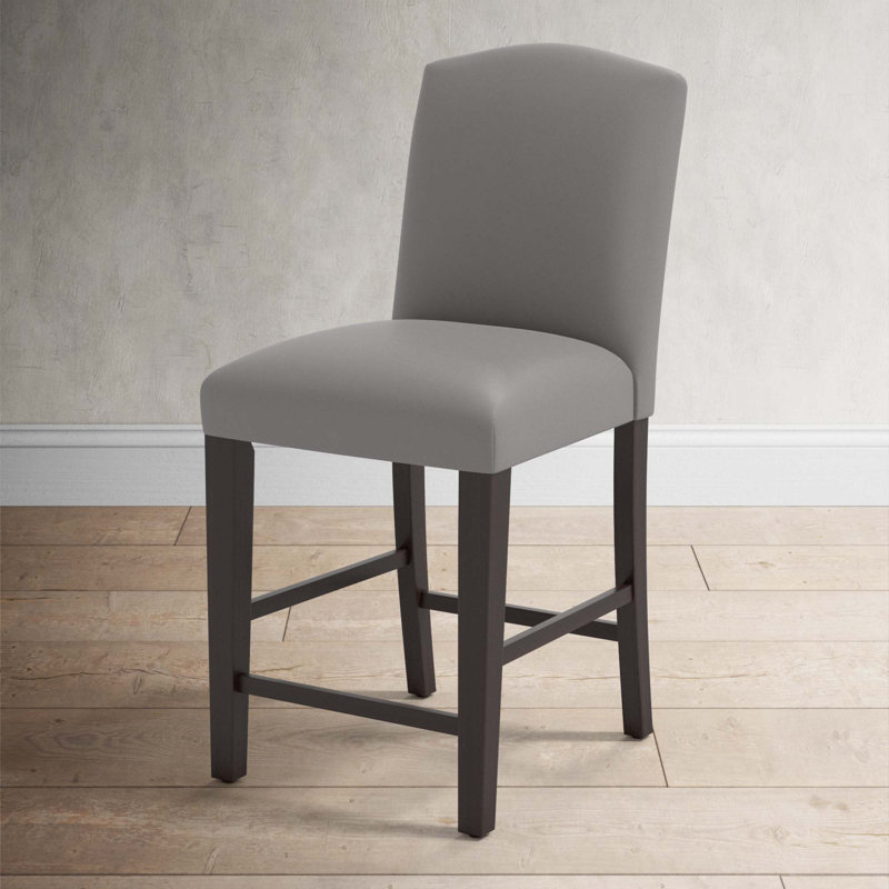 April Counter and Bar Stool, Espresso, Counter Stool (24" Seat Height), Classic Ink Performance Velvet
