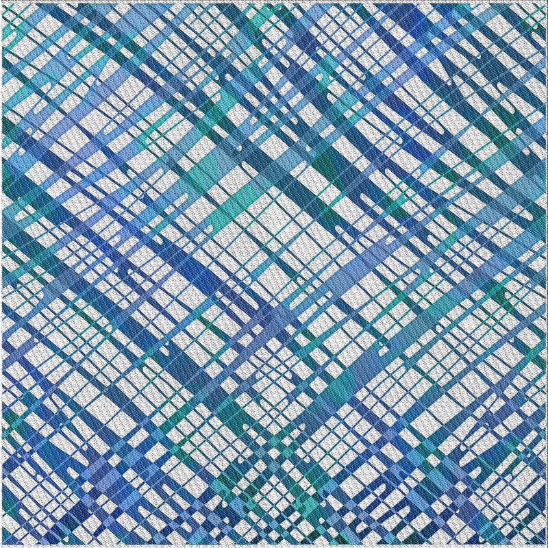 Tapis bleu tissé à la machine, Carré 3 pi