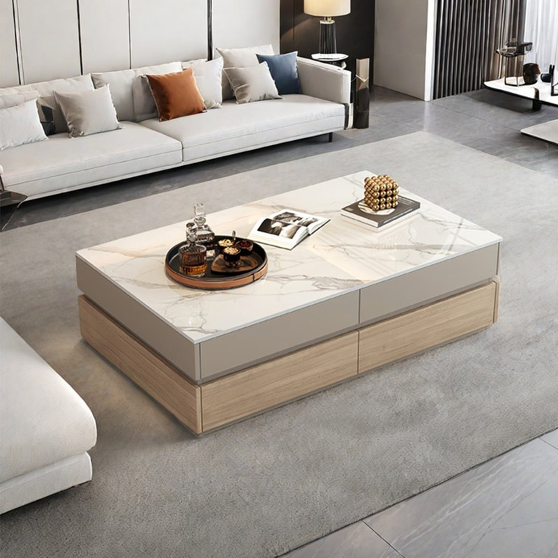 Table rectangulaire simple, H 17,7 po x L 55,1 po x l 27,6 po, Beige