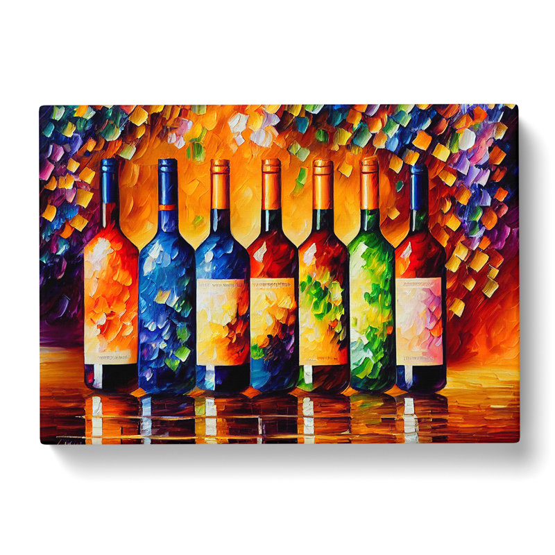 XXX-H1022-WF-10166X Wine Bottle Painting Vol.1 - Wrapped Canvas Painting