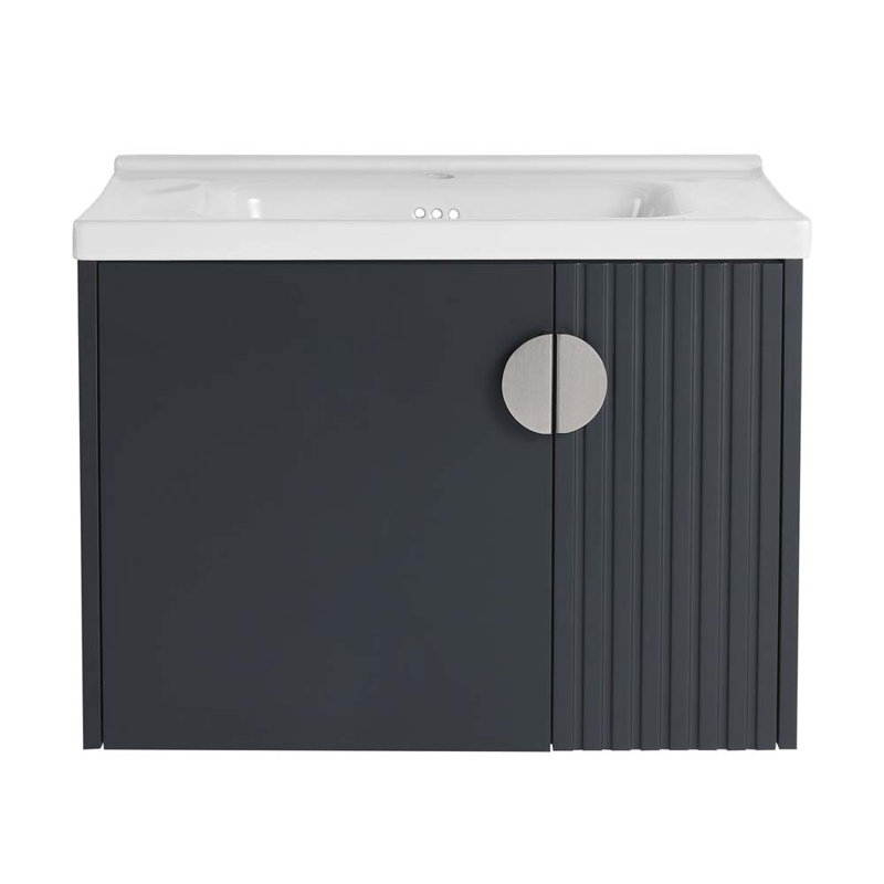Meuble-lavabo 28 po avec lavabo en céramique, Noir
