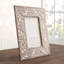Iksu Antique White Floral Mango Wood Photo Frame-2083857865