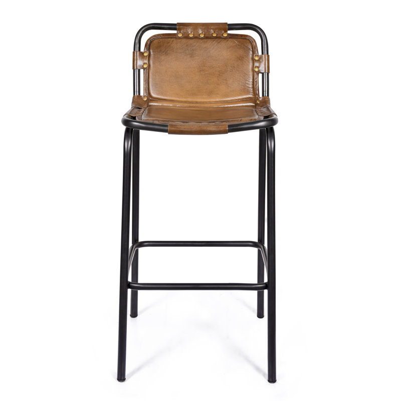 Upholstered Counter Stool with Metal Frame