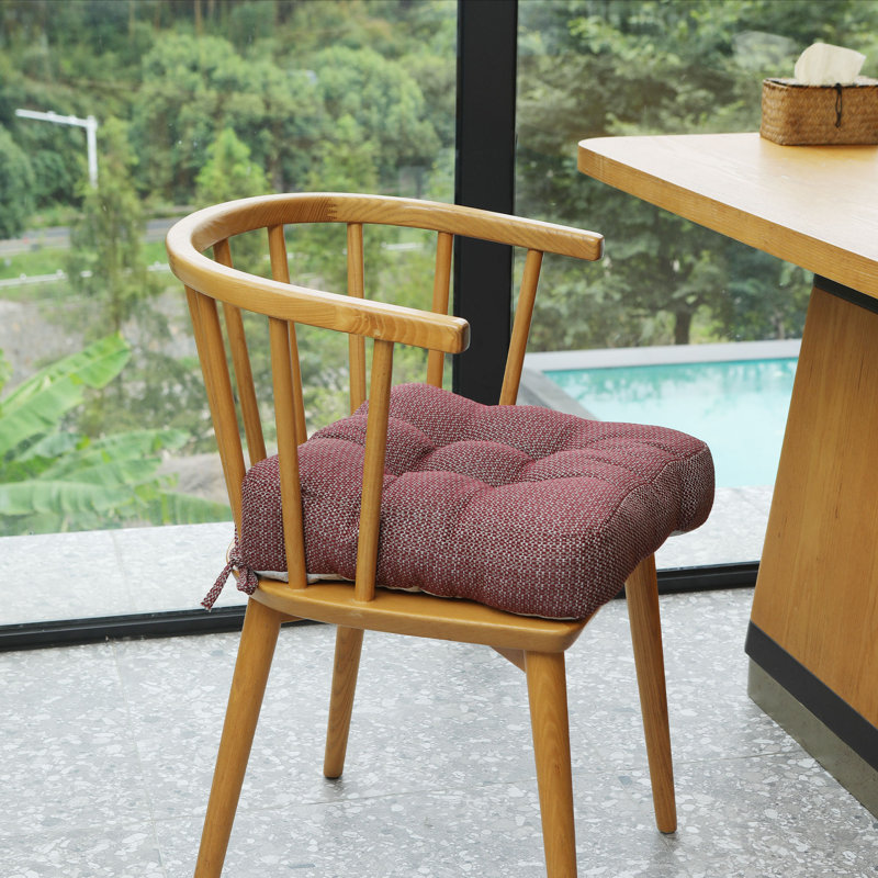 16.5-inch  Dining Chair Cushion, Red Polypropylene/Olefin