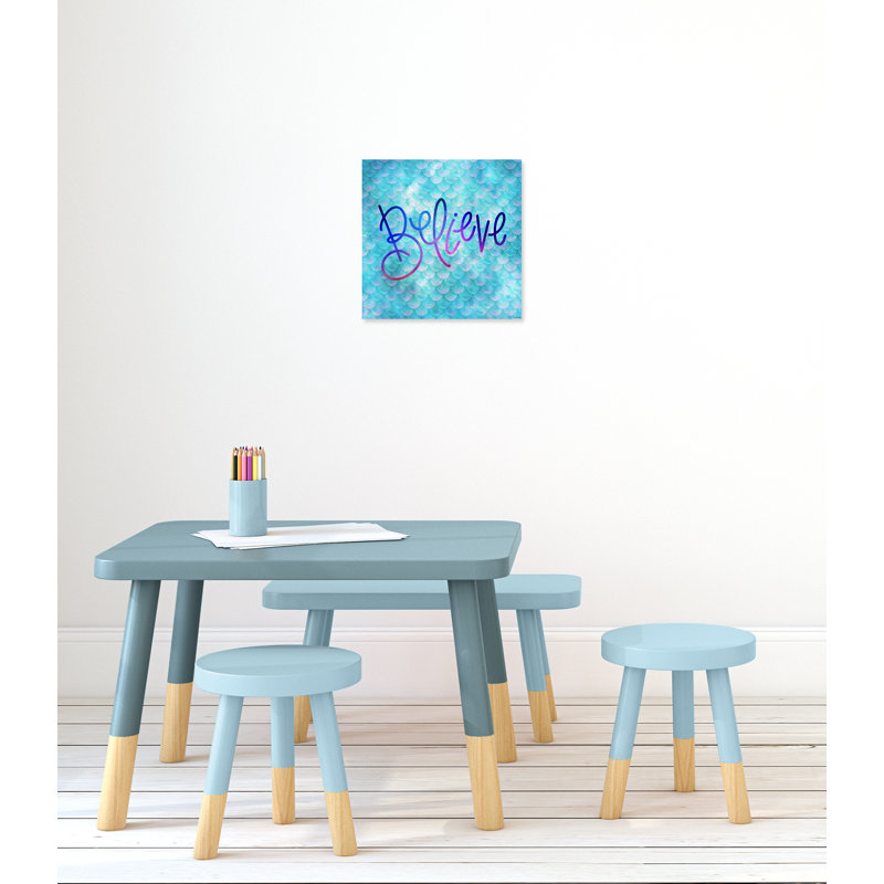 Décoration murale croire pour enfants, H 16 po x l 16 po x P 1,5 po, Toile