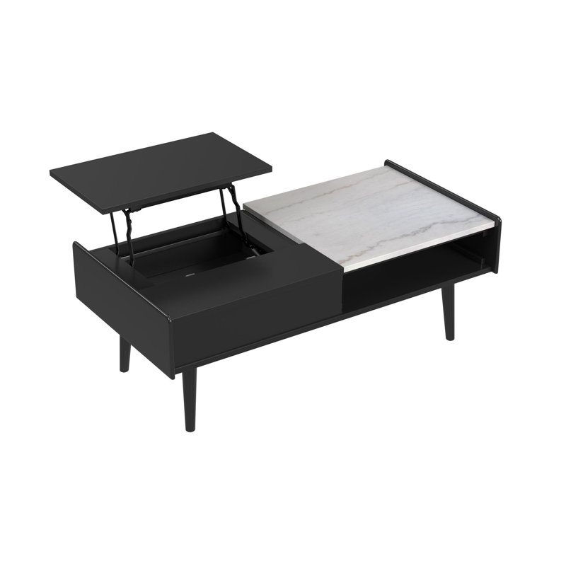 Table d'appoint Indina 3PC en noir-table basse et deux tables de bout, 3 Pieces: Coffee Table, 2 End Tables