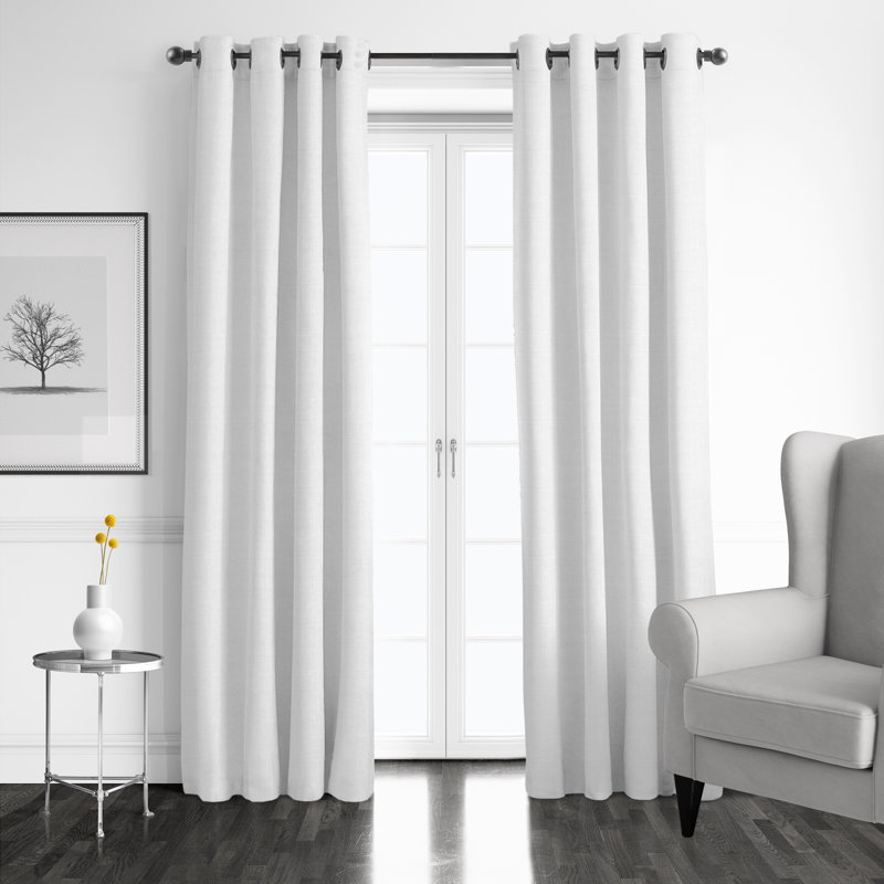 Paire de rideaux Elsie, L 50 po x L 84 po, Blanc