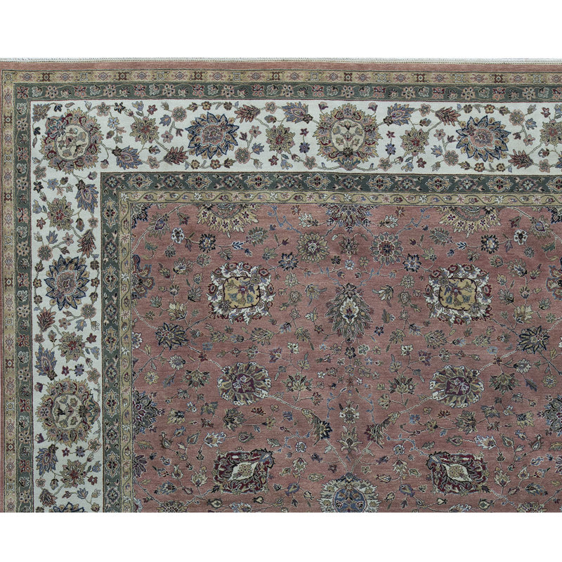 Tapis brun clair de haute qualité noué à la main