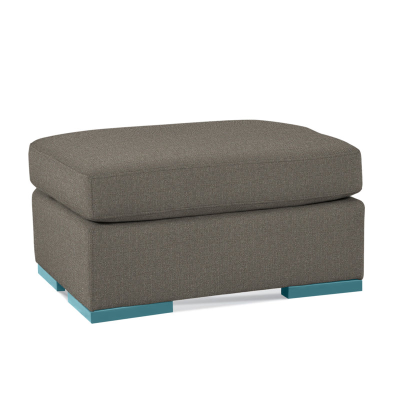 Memphis Ottoman, Gray Sugar Performance; 0863-84, Frost White