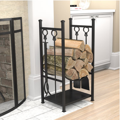 Piece Steel Fireplace Tool Set Tool Stand