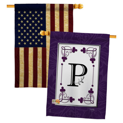 Ensemble de drapeaux de maison Classic N Initiale Simply Beauty Country Living Bannière de jardin 28 X 40 pouces